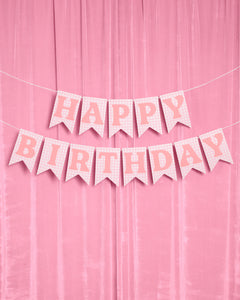 Gingham Birthday Banner - pre-strung banner