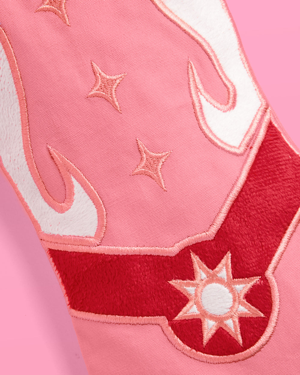 Cowgirl Boot Stocking - pink and red stocking