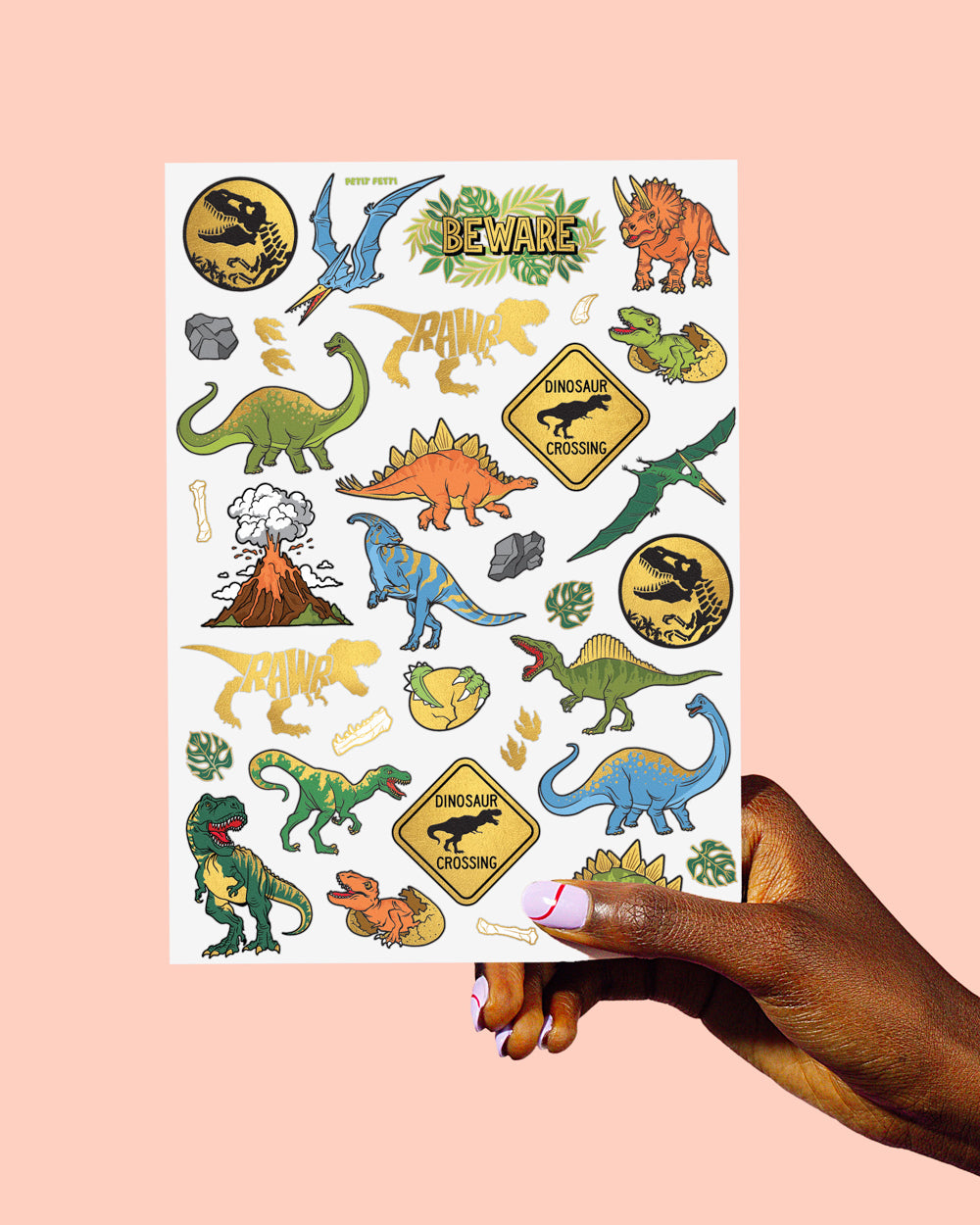 Dino-mite Tats - 44 foil temporary tattoos