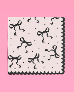 Little Black Bow Napkins - 24 paper napkins