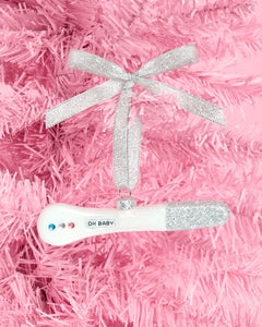 Oh Baby Pregnancy Test Ornament - glass ornament