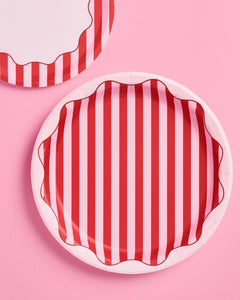 Candy Stripe Plates - 10 paper plates, 9in