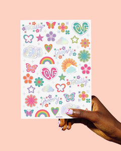 Groovy Rainbow Tats - 68 temporary tattoos