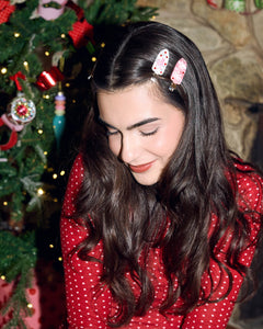 Naughty or Nice Hair Clips - 4 christmas clips