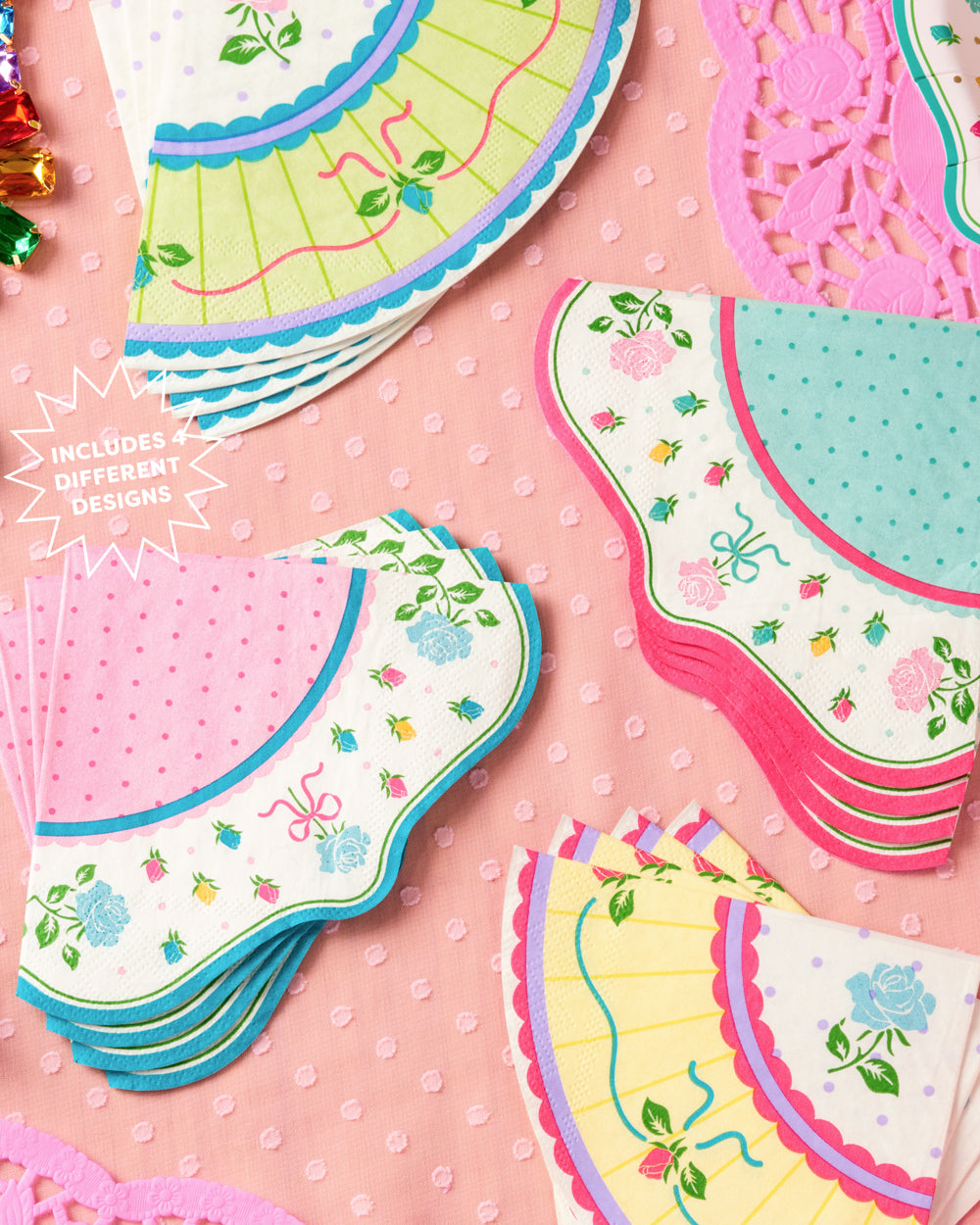 Tea Party Napkins - 24 pastel paper napkins