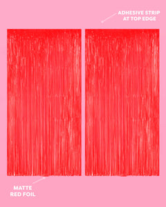 Cherry Red Curtain - set of 2 curtains