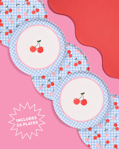Cherry Plates - 24 paper plates
