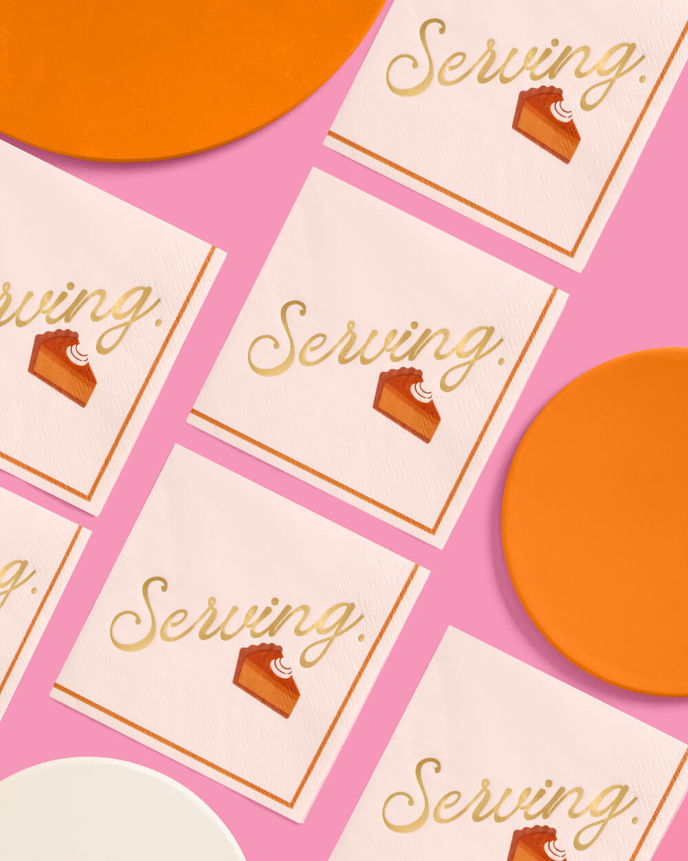 Serving Pie Napkins - 25 gold foil paper napkins