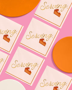 Serving Pie Napkins - 25 gold foil paper napkins