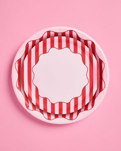 Candy Stripe Plates Set - 32 paper plates, 2 sizes