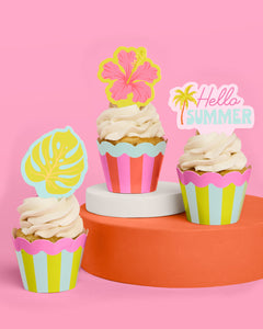 Pool Party Toppers - 24 wrappers + toppers