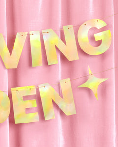 It's Giving Golden Banner - gold foil banner