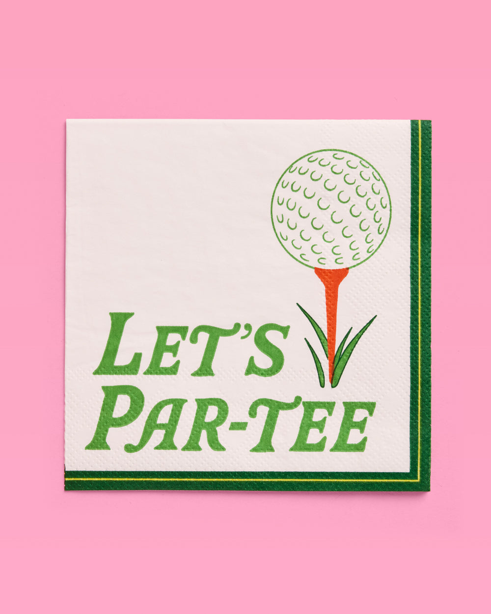 Golf Napkins - 24 green and white napkins