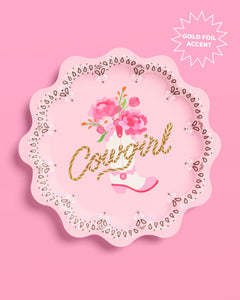 Cowgirl Plates - 24 foil paper plates