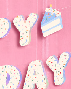 Bday Cake Banner - iridescent foil banner