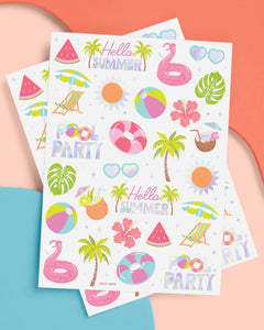 Pool Party Tats - 68 temporary tattoos