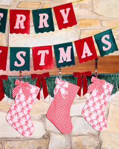 Merry Christmas Banner - velvet flag banner