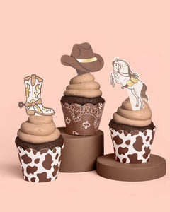 Saddle Up Cupcake Set - 24 liners + toppers