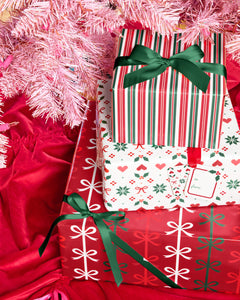A Merry Mix Wrapping Paper Set - 12 sheets + 16 tags
