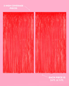 Cherry Red Curtain - set of 2 curtains