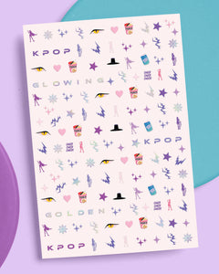 Kpop Nail Stickers - 4 sheet set
