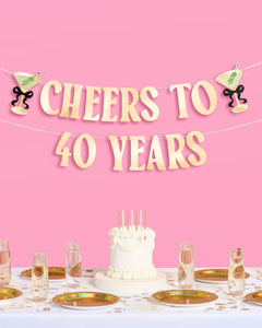 40th Bday Bundle - tats, banner, + straw