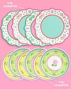 Tea Party Plates - pastel floral plates