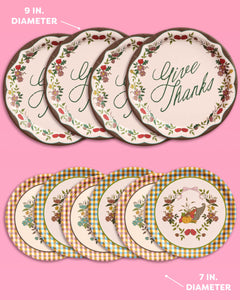 Give Thanks Harvest Plates - 32 paper plates