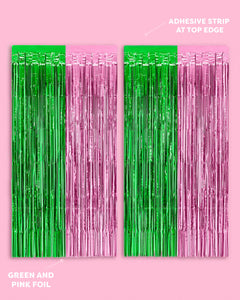Pink + Green Curtain - pink + green foil curtain