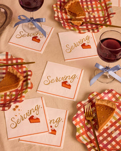 Serving Pie Napkins - 25 gold foil paper napkins