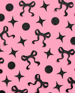 Little Black Bow Confetti - 200 pc glitter confetti