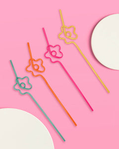 Flower Power Straws - 20 reusable straws