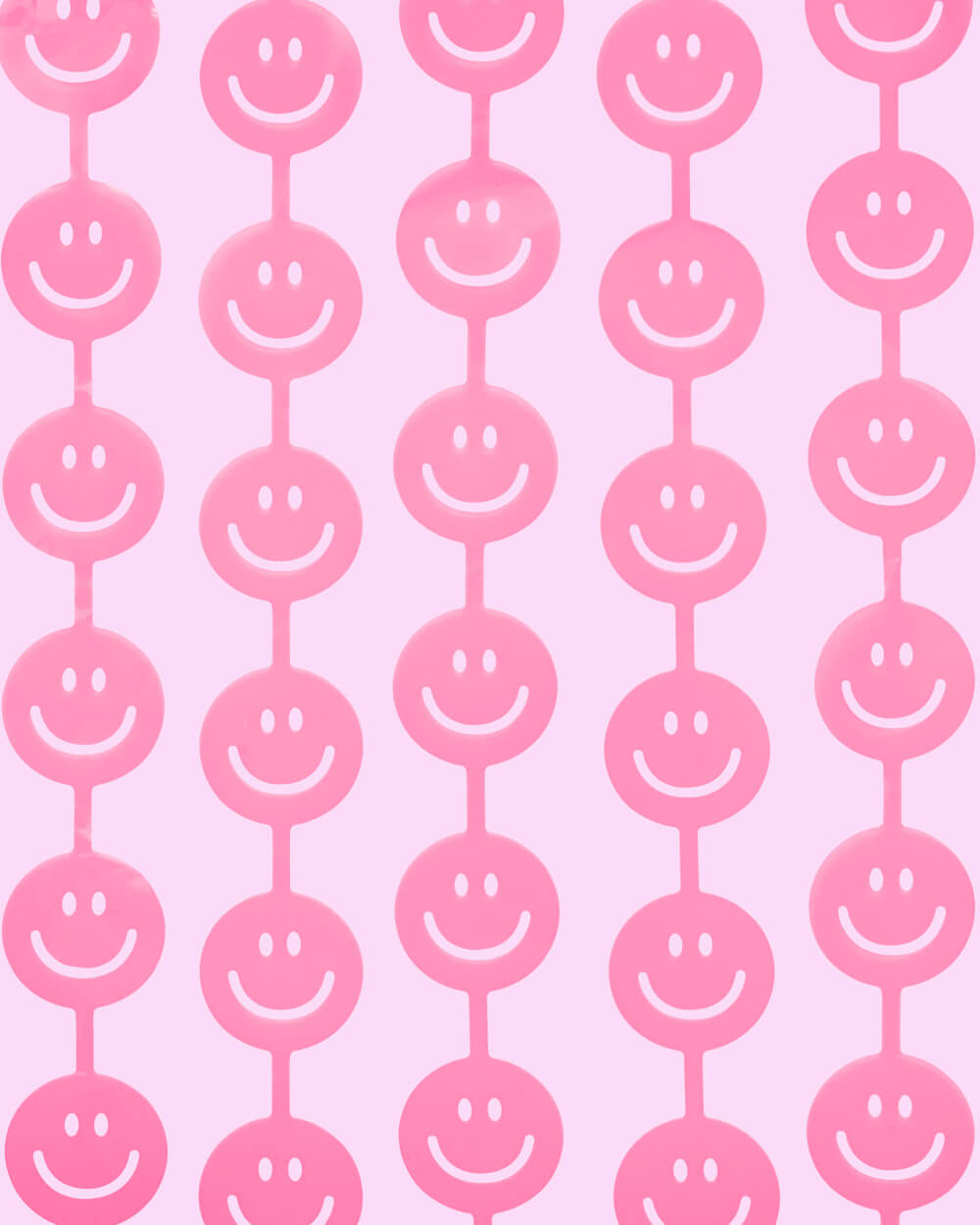 Pink Smiley Curtain - matte pink foil curtain