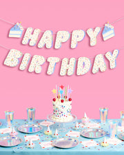 Bday Cake Banner - iridescent foil banner