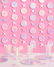 Shimmer Disco Garland - iridescent foil backdrop