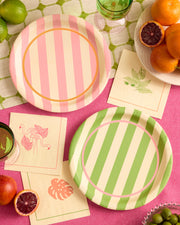 Pool Boy Plates - 24 striped paper plates