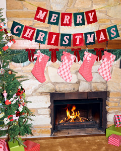 Merry Christmas Banner - velvet flag banner