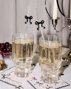 Little Black Bow Straws - 12 reusable straws