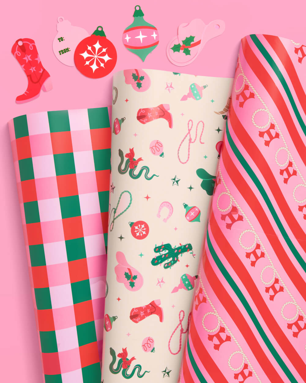 HO-down Wrapping Paper - 12 sheets + 16 tags