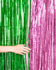 Pink + Green Curtain - pink + green foil curtain