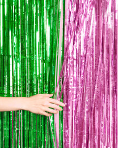 Pink + Green Curtain - pink + green foil curtain