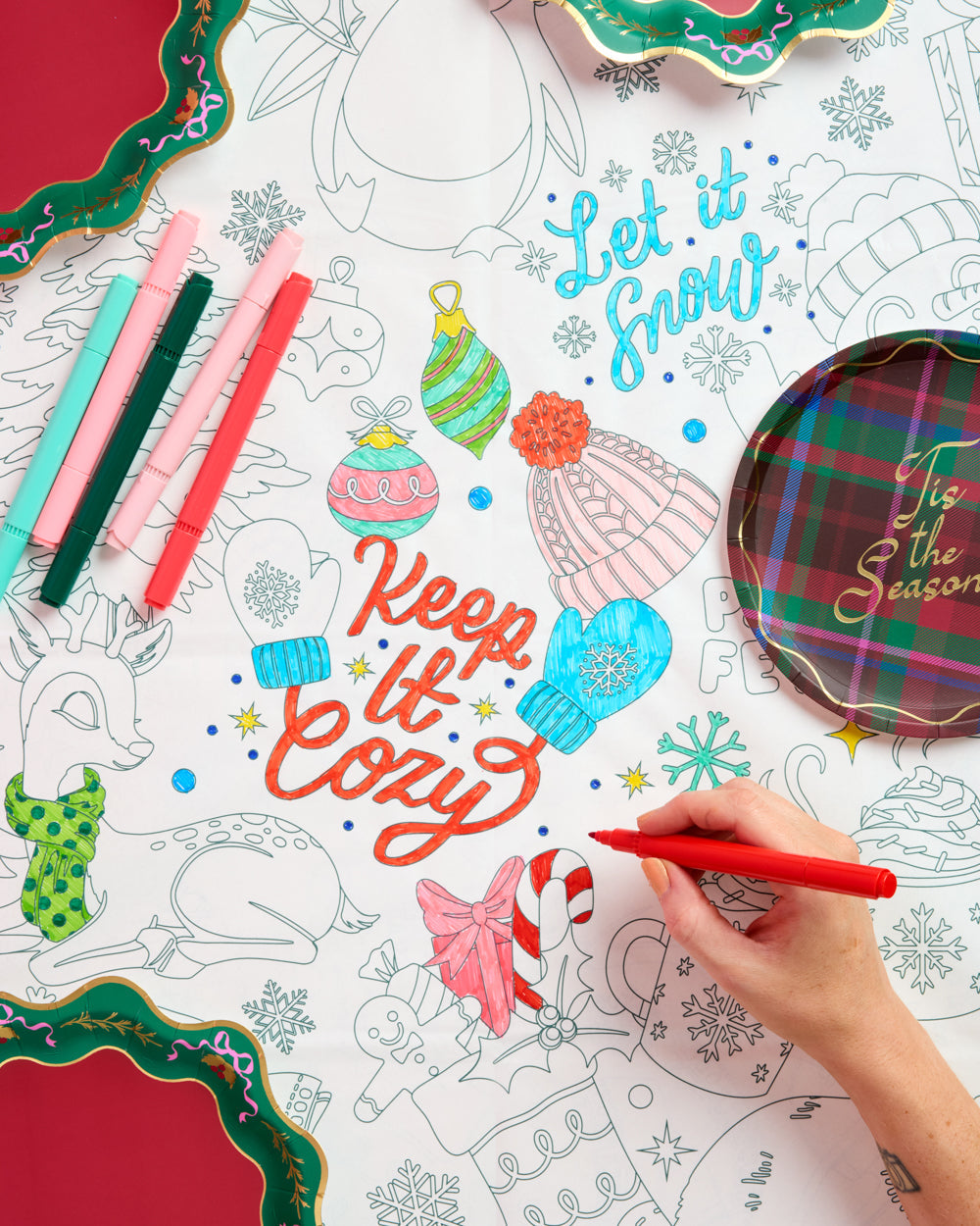 Color Me Merry Tablecloth - coloring tablecloth
