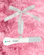 Oh Baby Pregnancy Test Ornament - glass ornament