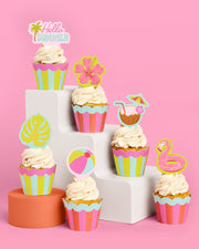 Pool Party Toppers - 24 wrappers + toppers