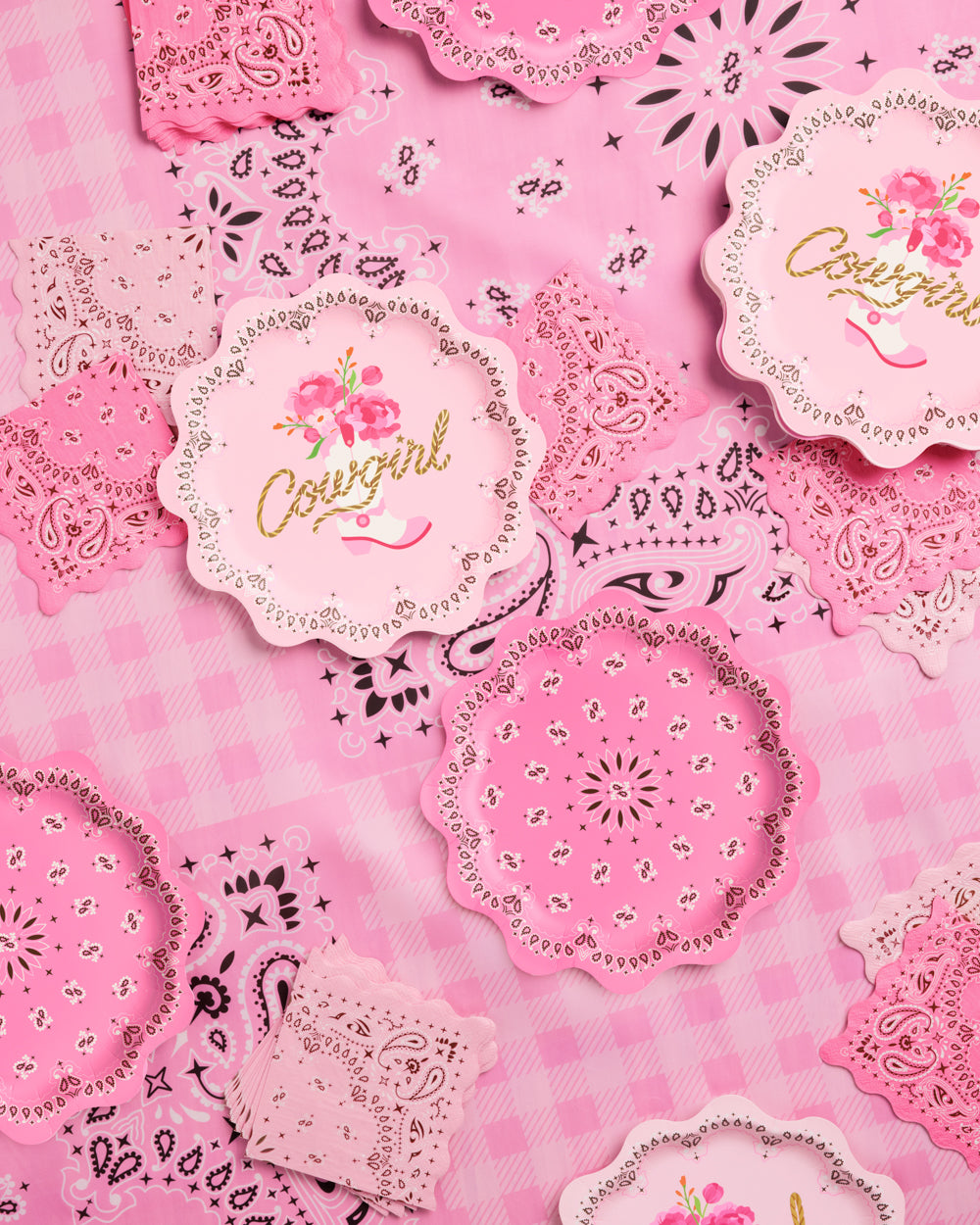 Cowgirl Trio - tablecloth, napkins, + plates