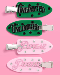 Emerald City Clips - 4 acrylic clips