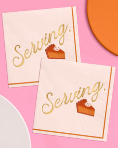 Serving Pie Napkins - 25 gold foil paper napkins