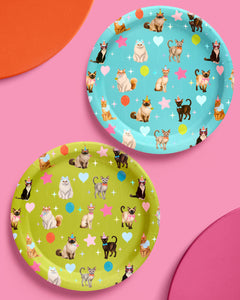 Cat Plates - 24 paper plates