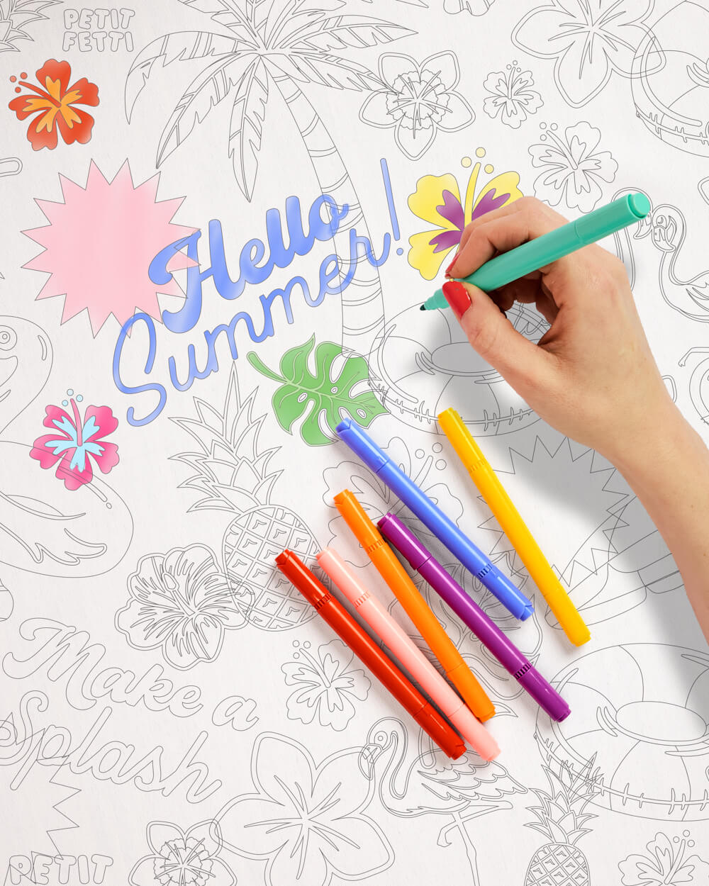 Pool Party Tablecloth - paper coloring tablecloth