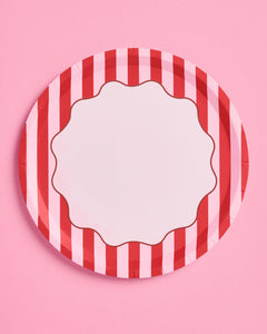 Candy Stripe Plates - 10 paper plates, 7in